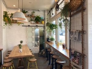 Indoor seating at The Butcher's Daughter - Nolita in New York City