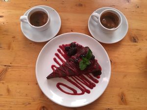 Espressi et chocolate ganache at The Butcher's Daughter - Nolita in New York City