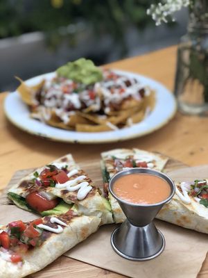Close-up of the presentation on the Quesadillas at The Butcher's Daughter - Nolita in New York City