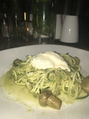 Cold or hot option.. I got it hot! Gluten free and vegan zoodles with cashew ricotta  at The Butcher's Daughter - Nolita in New York City