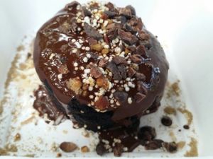 chocolate muffin to go at Restaurare in Tulum