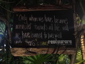 At the entrance of the restaurant at Restaurare in Tulum