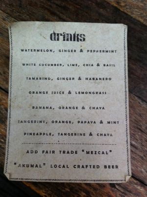 Great juices at Restaurare! at Restaurare in Tulum