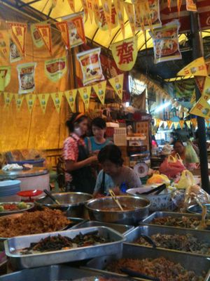 Food stall at Vegan Thai Food Stalls in Bangkok
