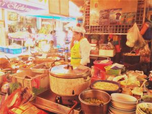 Vegan Thai Street Kitchen Lunch. Delicious.  at Vegan Thai Food Stalls in Bangkok
