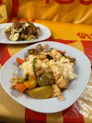 A nice mix  at Vegan Thai Food Stalls in Bangkok