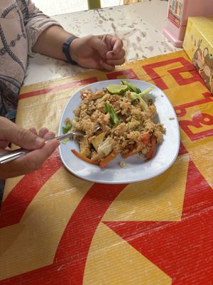 Fried ricee  at Vegan Thai Food Stalls in Bangkok
