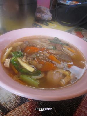 Noodle Soup at Vegan Thai Food Stalls in Bangkok