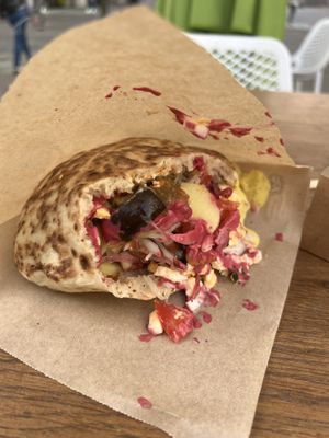 ‘Eggplant’ pita with real egg...  at Electro Camel in Vienna