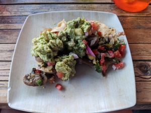 Mushroom tacos (subbed guac for cheese) (they fell apart) at T/aco in Boulder