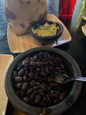 Side frijoles and guac   at T/aco in Boulder