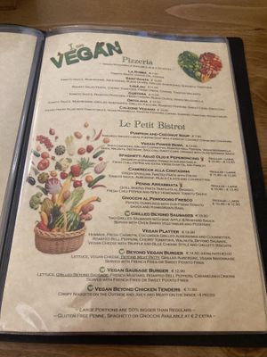 Vegan menu  at Coogi's Pizzeria & Bistrot in Mdina