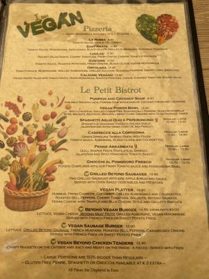 Vegan Menu  at Coogi's Pizzeria & Bistrot in Mdina