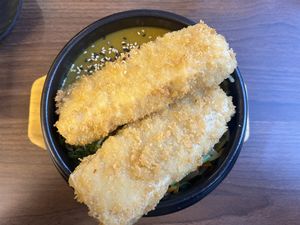 Katzu Curry Tofu  at Bab Providencia in Santiago