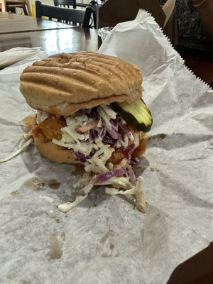 Hot chick’n sandwich  at Sunflower Cafe in Nashville