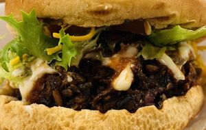  Southern BBQ Style burger with cheese at Sunflower Cafe in Nashville