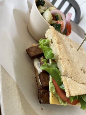 TBLT with cucumber salad   at Sunflower Cafe in Nashville