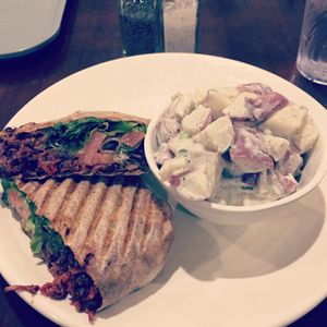 Southern bbq wrap with potato salad at Sunflower Cafe in Nashville