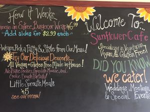 Welcome sign at Sunflower Cafe in Nashville