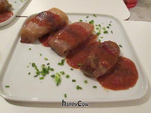 Traditional Polish stuffed cabbage leaves at VEG Deli in Warsaw