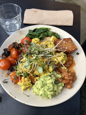 Veggie the lot v/o with scrambled tofu  at Café Bits and Bites in Ferntree Gully