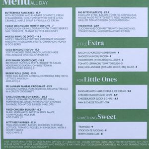 Menu at Café Bits and Bites in Ferntree Gully