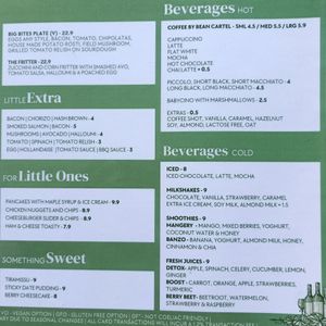 Menu at Café Bits and Bites in Ferntree Gully