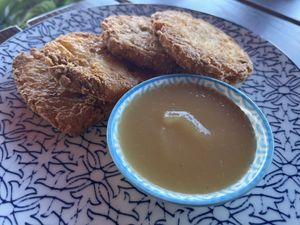 Rösti with apple sauce  at Pier Vier in Cuxhaven