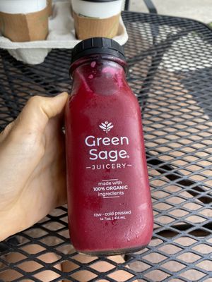 Beet juice at Green Sage Cafe - South in Asheville
