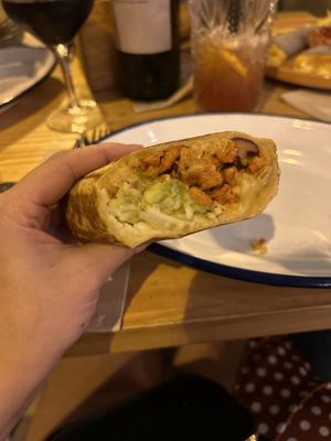 Vegan burrito - tofu, vegan cheese, rice and avocado   at Azul Frida - Poble Nou in Barcelona