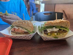 Black bean burger-- veggie burger   at Bob's Atomic Burgers in Golden