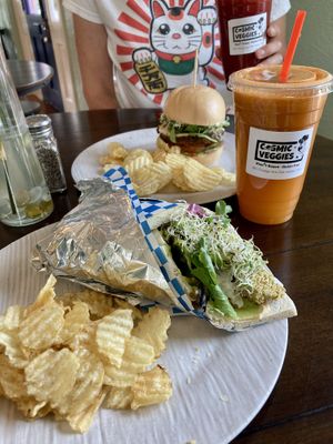 Delicious freshly made food   at Cosmic Veggies in Oak Harbor