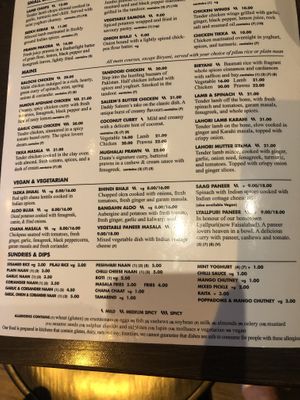 Menu with vegan section  at Daata Glasthule in Dublin