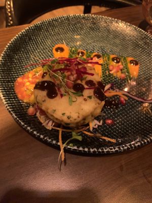 Potato and Spinach Tikki  at Daata Glasthule in Dublin