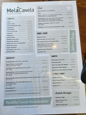 Menu at Mela Canela - Sintra Centre in Sintra