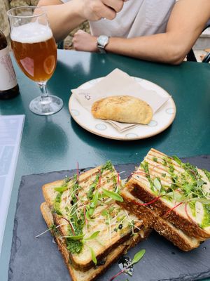 Tofu empanada and mushroom toast  at Mela Canela - Sintra Centre in Sintra