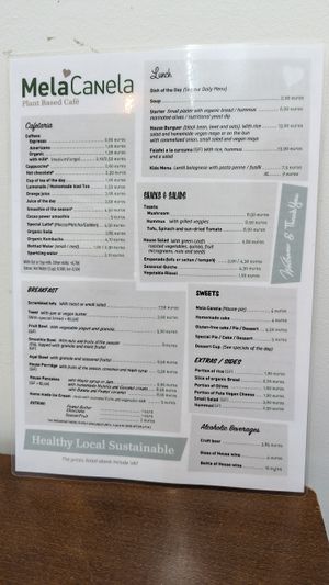 menu at Mela Canela - Sintra Centre in Sintra