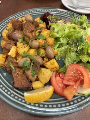 This was the special or the day. Salty but I loved the seitan chunks.   at Mela Canela - Sintra Centre in Sintra