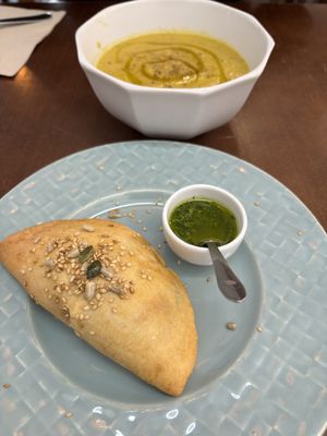 Empanada and soup   at Mela Canela - Sintra Centre in Sintra