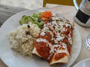 Enchillada with black beans and mushrooms at Mela Canela - Sintra Centre in Sintra