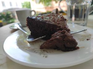 Delicious chocolate cake at Mela Canela - Sintra Centre in Sintra