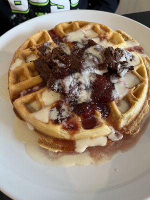 Amore waffles  at Bed Head Vegan Brunch House in Bethlehem