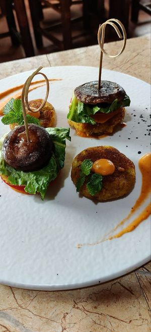 Mushroom burger at The Rice Signature Restaurant - Sapa Clay House in Lao Cai