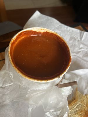 Tomatoe soup - comes with grilled cheese   at Lilis Vegan Breakfast - Cloud Kitchen   in Lawndale