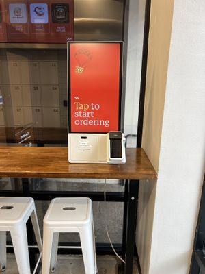 Order your food at the kiosk. There's no one in the lobby area.  at Lilis Vegan Breakfast - Cloud Kitchen   in Lawndale