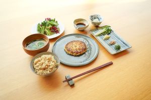 Tofu Hamburger steak Teishoku at Casual Trattoria Sui - カジュアルレストラン Sui in Fukuoka