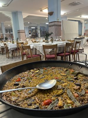 Paella de verduras  at La Pepica in Valencia