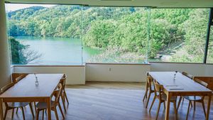 The view from the observatory cafe at Cafe Letter in Fukuoka