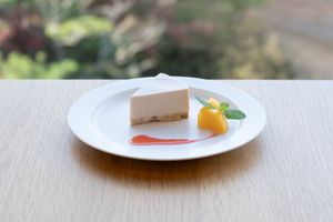 Soy milk cream cake at Cafe Letter in Fukuoka