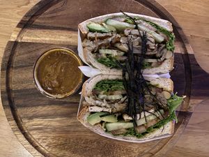 Veggie Lovers Stack with BBQ sauce  at The Rabbit Hole   in Kuala Lumpur